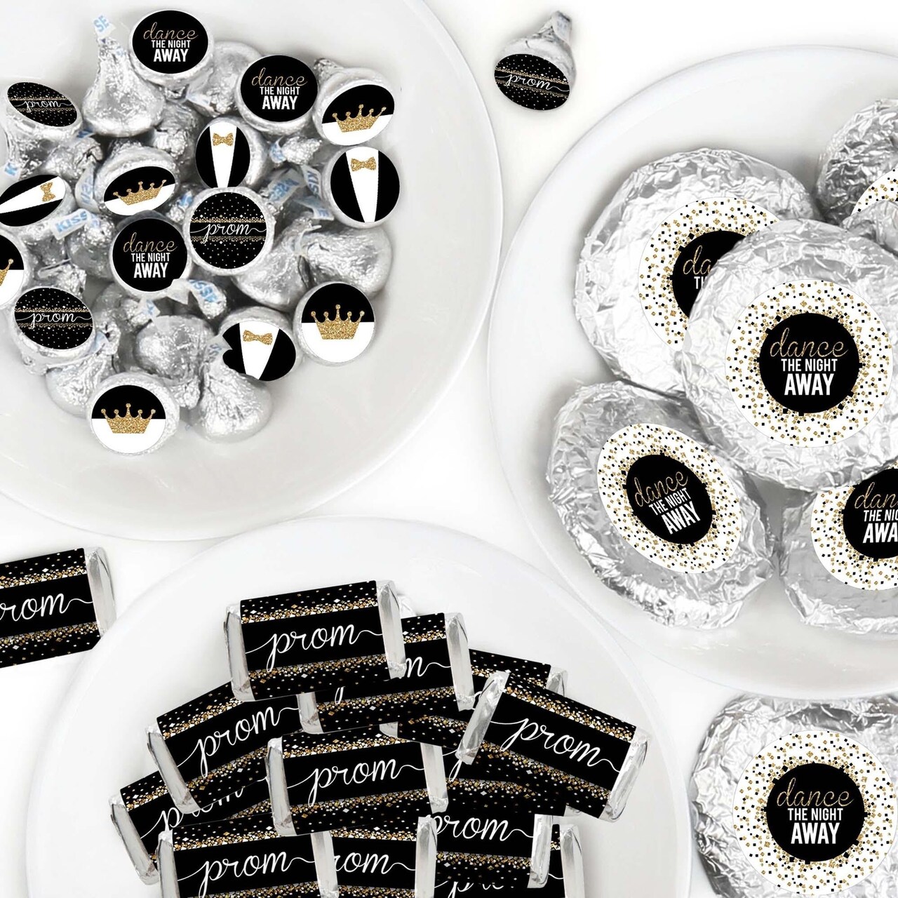 Big Dot of Happiness Prom - Mini Candy Bar Wrappers, Round Candy Stickers and Circle Stickers - Prom Night Party Candy Favor Sticker Kit - 304 Pieces